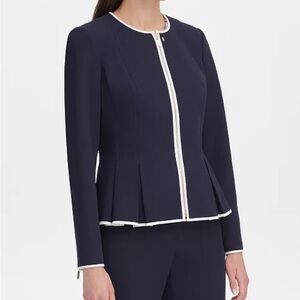 Tommy Hilfiger Navy Women's Jacket with White Trim